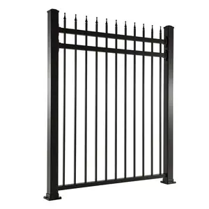 Highly Durable Classic Design Powder Coated Ornamental Steel Picket Fence Tubular Fence for Garden Fencing