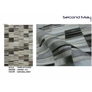 Alfombra Rectangular Grande de Cuero con Pelo, Hecha a Mano, Delgada, Antideslizante, con Diseño Abstracto, para Sala de Estar, Dormitorio o Pasillo - Product Image 6