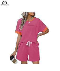Women LoungeSummer Print Short T-shirt à manches courtes Tread-Ladies 2 Piece Ladies Set en haute qualité par onstyle sports - Product Image 5