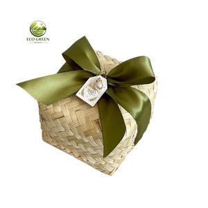 Eco Friendly Woven Bamboo Storage Box Handmade Gift Packaging Box for Jewelry <b>Snacks</b> Candy and Small Accessories - Product Image 6
