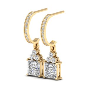 REYES personnalisé or 14K CVD HPHT diamant de laboratoire boucles d'oreilles pendantes de luxe fiançailles cadeaux de mariage bijoux fins pour les femmes - Product Image 3