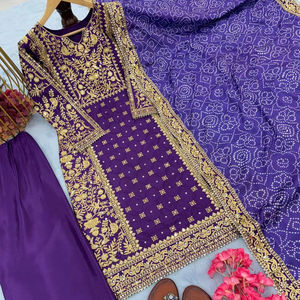 ชุดผ้าไหมพิมพ์ลาย plazzo & ชุดปาร์ตี้ - Product Image 1