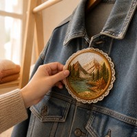 Patch brodé 3D en relief, rond, thermocollant, avec garniture en dentelle à sequins, pour vestes, chapeaux, sacs, sacs à dos, jeans et vêtements
