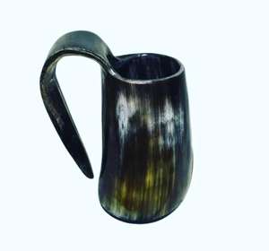Adresse Craft à l'Inde Tasse à boire en corne de buffle Tasse à corne avec gravure Grandes tailles Convient aux Vikings Tasse polie authentique - Product Image 2