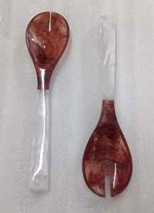 ชุดช้อนและส้อมเสิร์ฟสลัดทำจากเรซิ่น งานแฮนด์เมด สำหรับใช้ในบ้านและงานปาร์ตี้ ดีไซน์ทันสมัย เป็นมิตรกับสิ่งแวดล้อม และล้างในเครื่องล้างจานได้ - Product Image 2