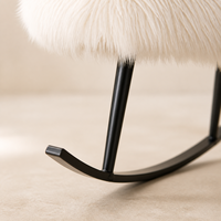 Fauteuil à bascule moderne de style européen avec housse en lin blanc personnalisée pour salon, hôtel, villa, appartement
