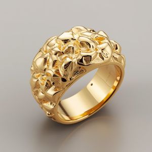 Bague Chevalière Homme en Or Massif 10K Style Nugget Plaqué Rhodium Bijoux de Mariage et de Fête Fabricant OEM - Product Image 6