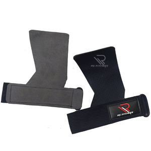 Muñequeras de Soporte para Levantamiento de Pesas con Agarres de Carbono, Hebilla Ajustable Integrada, Cuero PU, Sin Dedos, para Gimnasio y Entrenamiento - Product Image 2