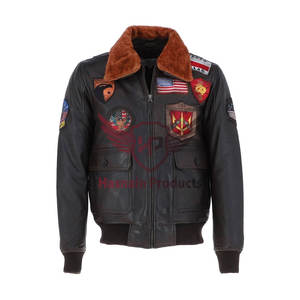 Chaqueta de bombardero de cuero Vintage para hombre en estilo café Maverick para personalizar la elegancia atemporal - Product Image 5