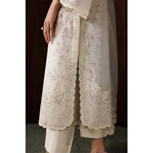 Embroidered Cotton Chiffon <b>Net</b> <b>Fabric</b> UF-4440 Three-Quarter Sleeve Top for Spring/Summer - Product Image 5