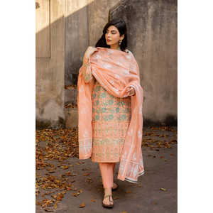 Ensemble de costume 3 pièces en velours côtelé imprimé pour femmes, couleur pêche - Product Image 5