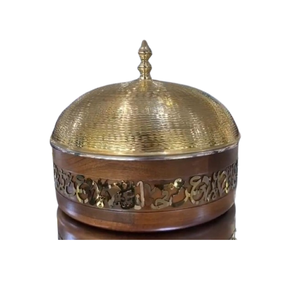 Olla de Metal de estilo árabe con tapa, cazuela de lujo hecha a mano de calidad superior, calentador de alimentos de cocina de mesa de forma redonda - Product Image 1