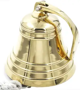 Wholesale supplier Nautical Brass Ship Bell Heavy Duty Brass Anchor Bell Polished 5 Inches Outdoor Bell & Indoor Wall Mounted