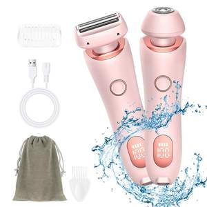 Afeitadora Eléctrica 2 en 1 para Mujer, Afeitadora Rotatoria de Doble Cuchilla para Uso en Seco y Húmedo, Indolora, para Rostro, Bikini, Piernas, Brazos y Cuerpo, Resistente al Agua IPX7, Lavable - Product Image 1