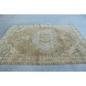 Alfombra Turca de 7x9.4 pies, Alfombra Vintage Grande, Alfombra Floral Marrón - Product Image 2