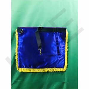 Delantal Masónico del Consejo Criptico, Regalia de Maestros Reales y Selectos, Flecos Morados y Dorados, Piel de Cordero Bordada a Mano - Product Image 3