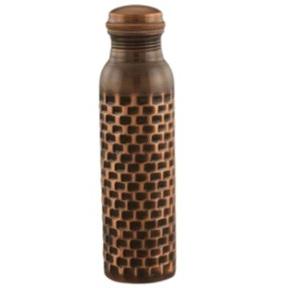 100% pur cuivre Antique bulle en relief bouteille d'eau écologique Ayurveda bien-être motif gaufré accrocheur - Product Image 6