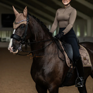 Lightweight washable crochet fly bonnet breathable horse <b>ear</b> <b>cover</b> comfortable design made in Pakistan perfect for riding - Product Image 6