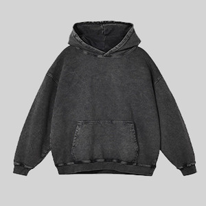 Vente en gros 500 gsm sweat à capuche uni lourd personnalisé poids lourd détresse surdimensionné blanc pierre acide vintage lavage à capuche - Product Image 4