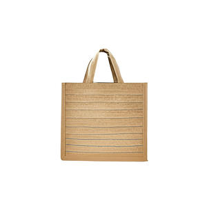 Daily Comfort Jute <b>Tote</b> Bag <b>with</b> <b>Zipper</b> Open Closure Fashion Design for Strong Use Easy Carry Spacious Interior for Home Travel - Product Image 1