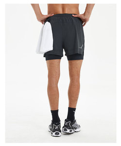 Shorts de sport d'été de haute qualité pour hommes, 100% toile de polyester, taille élastique, vêtements d'entraînement de style sportif. - Product Image 3