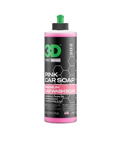 Savon de lavage de voiture rose 3D et amplificateur de brillance, formule neutre pH à haute mousse, bouteille de 16 fl oz - Product Image 1
