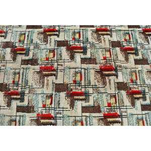 Tapis turc vintage moderne 4.9x 9.6ft brun rouge laine latex support rectangulaire tapis en peluche pour couloir abstrait chambre grand ensemble - Product Image 5