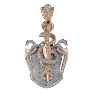 Colgante de diamante de moissanita de Plata de Ley 925 de alta calidad, abalorios de acero con patrón de número de Hip Hop Unisex DE EXPORTACIÓN DE India - Product Image 4