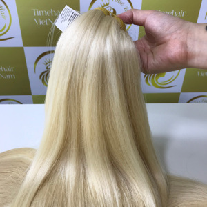 Cabello corporal Rubio vietnamita virgen 100%, cabello a granel liso Natural de gama alta para extensiones de pelucas personalizadas, trama única sin procesar - Product Image 1