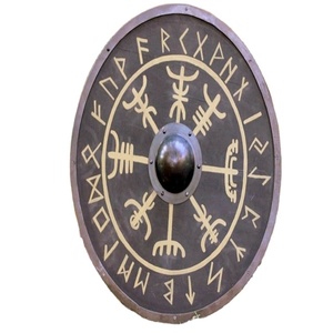 Mittelalter licher Wikinger Holz schild Battle Ready Compass Runder Schild Wikingers child nordischer Kompass Designs 24" - Product Image 1