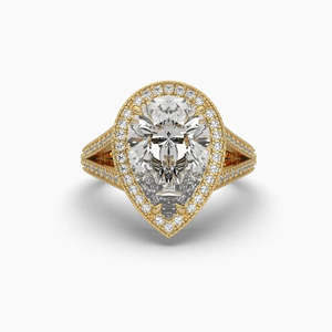 Bague solitaire en diamant taille goutte d'eau 3,00 carats, couleur F, clarté VS, diamant cultivé en laboratoire, en or 14 carats, cadeau d'anniversaire de mariage - Product Image 1