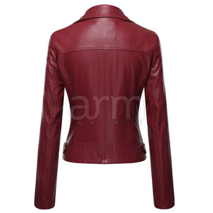 Services OEM, veste en cuir pour femme de haute qualité avec logo personnalisé, nouveau design, veste d'hiver en cuir pour femme, fabriquée au Pakistan - Product Image 3