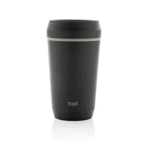 Gobelets en acier inoxydable durables 360 Topl avec bouchon en plastique, gadgets écologiques - Product Image 1