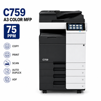 Copieur couleur A3 C759 75PPM, photocopieur, imprimante multifonction, scanner, machine de copie de bureau multifonction reconditionnée avec ADF recto-verso
