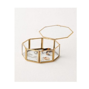 Caja de Anillos de Vidrio y Metal de la Mejor Calidad, Diseño Moderno, Forma Hexagonal, Caja de Almacenamiento de Anillos para Proveedor Mayorista - Product Image 5