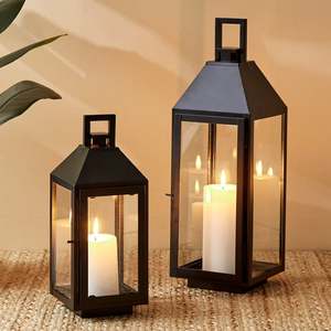 Wholesale Table Rustic Battery Operated Wedding Favors Pillar Plastic LED Vintage Candle Holder <b>Lantern</b> for Wedding - Product Image 2