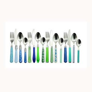 Compra juegos de cubiertos de acero inoxidable de gran calidad de fabricante indio con mango rectangular plateado para hoteles y restaurantes - Product Image 2