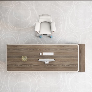 Luxury Executive <b>Desk</b> Modern White L Shaped Director Office Computer Table High End Manager Wood <b>Workstation</b> - Product Image 4