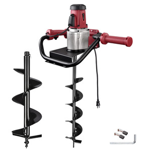 Taladro Perforador de Tierra Eléctrico de 1500W con 2 Cabezales y Brocas de 6 y 10 Pulgadas, Motor con 1 Año de Garantía - Product Image 1