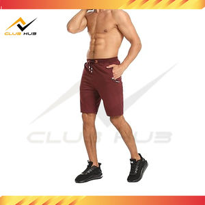 Venta al por mayor de los hombres de alta calidad 100% algodón ecológico de secado rápido deportes Jogger entrenamiento gimnasio pantalones cortos de sudor cierre de cordón - Product Image 4