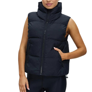 Chaqueta de invierno de lana de alta calidad personalizada para mujer, ropa exterior sin mangas acolchada de cuello alto impermeable de algodón transpirable - Product Image 1