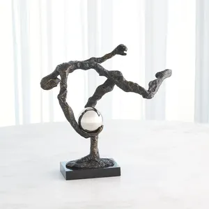 Escultura de Animales Antigua de Aluminio Chapado en Oro Hecha a Mano de Lujo para Decoración Moderna del Hogar, Diseño Pulido - Product Image 4