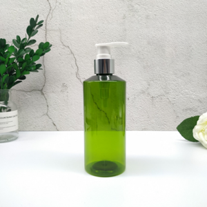 Vente en gros PET vide 300ml - 24mm 29g bouteilles vertes avec bouchon de tête de pompe personnalisé pour shampooing revitalisant cosmétiques bouteilles d'emballage - Product Image 4