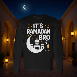 T-Shirt a Maniche Lunghe Ramadan Mubarak Eid Kareem, Pigiama Islamico, Abbigliamento Islamico Promozionale - Product Image 3