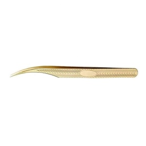 Pince à épiler professionnelle pour extensions de cils, nouvelle conception, volume, en acier inoxydable, à bout rond classique - Product Image 4