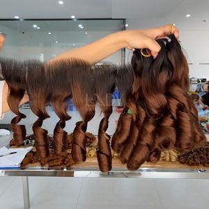 Extensiones de cabello humano vietnamita de alta calidad Bouncy Ombre Color con precio al por mayor Frontal y paquete 2025 - Product Image 4