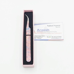 Type de courbe professionnelle papier enduit de haute qualité en acier inoxydable diamant pince à épiler Extension de cils Logo personnalisé durable - Product Image 3