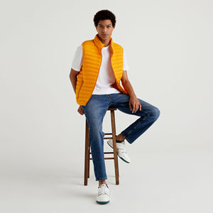 Chaleco acolchado informal de alta calidad para hombre, hecho a medida, MOQ bajo, concha de nailon de invierno, Material de lana de lona tejida, recién llegado, de talla grande - Product Image 5