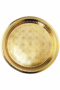 Plateau de stockage multi-forme plaqué or/plateau de stockage des aliments de restaurant d'hôtel/plateau en étain plateaux en métal roulé Service des aliments biscuits fruits - Product Image 3