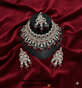 Antique Rose Gold Plated Ethnic Cubic Zircon Crystal Dangle Drop <b>Choker</b> Wedding Party Necklace and Earring Set for Women - Product Image 6